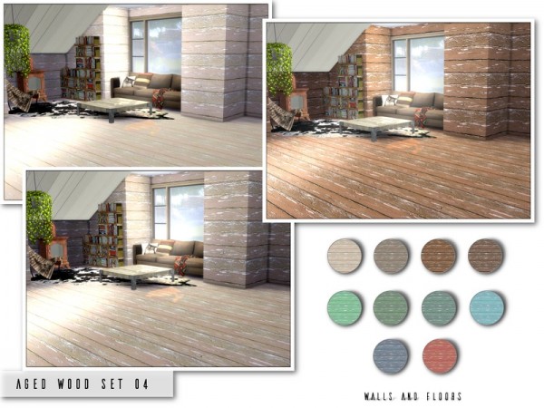  The Sims Resource: Aged Wood Set 04 by .Torque