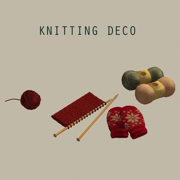 Leo 4 Sims: Knitting deco set