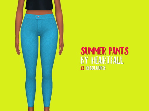  Simsworkshop: Summer Pants recolored by heartfall