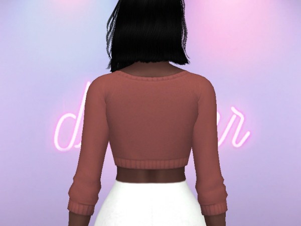  The Sims Resource: Yuri Cropped Sweater by Rebellesims