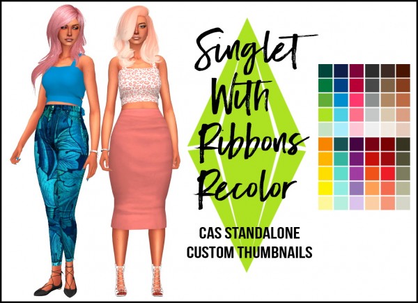  Simsworkshop: SInglet With Ribbons Recolored by Sympxls