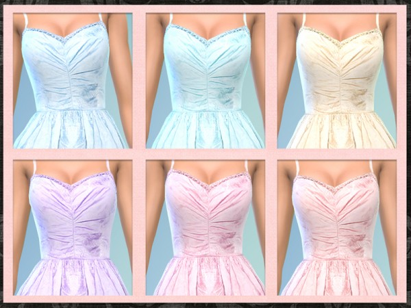  The Sims Resource: Bridesmaid Rose Print Short Dress by Five5Cats