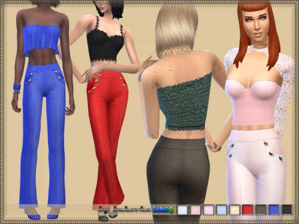  The Sims Resource: Pants Wide and Buttons by Bukovka