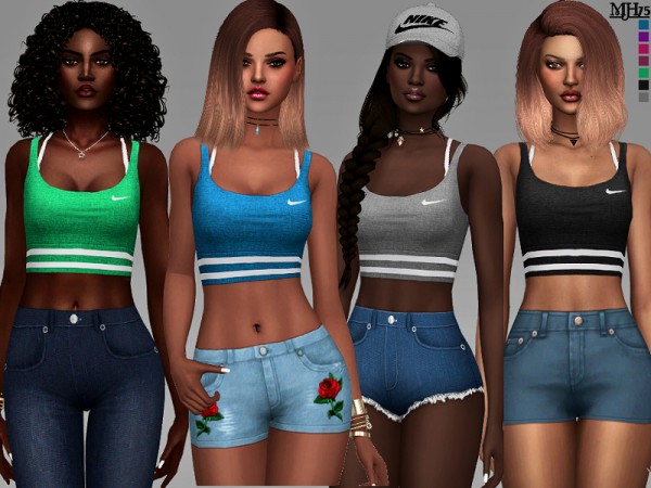  The Sims Resource: HIIT Sports Top by Margeh 75