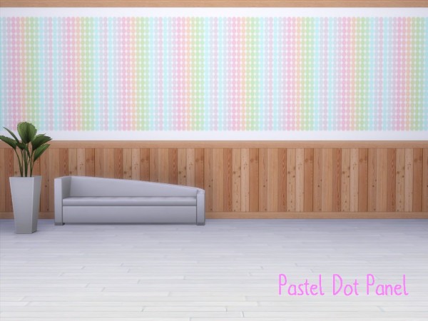  Mod The Sims: Pastel Dots Panel Wall by Lenabubbles82