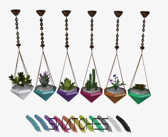 Sims 4 Designs: Diamond Hanging Planters