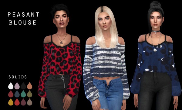  Leo 4 Sims: Peasant Blouse recolored
