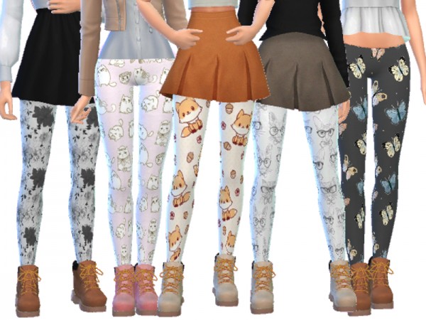  The Sims Resource: Themed Leggings Pack Seven by Wicked Kittie