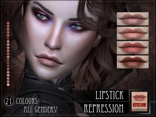  The Sims Resource: Repression Lipstick by RemusSirion