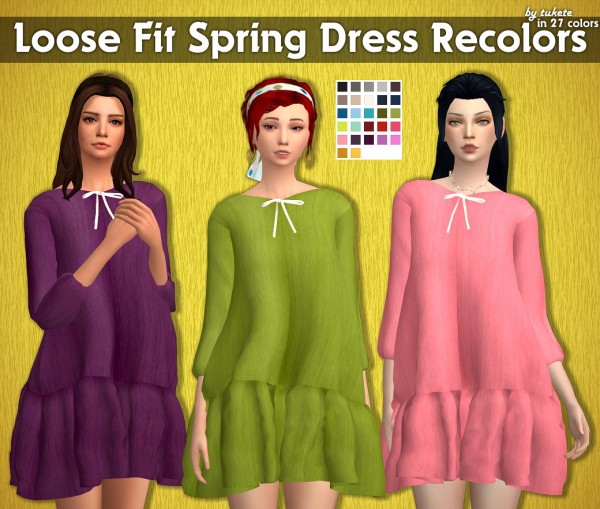  Tukete: Loose Fit Spring Dress Recolors