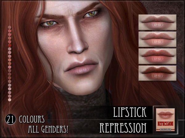  The Sims Resource: Repression Lipstick by RemusSirion