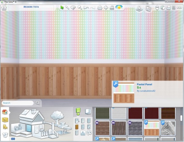  Mod The Sims: Pastel Dots Panel Wall by Lenabubbles82