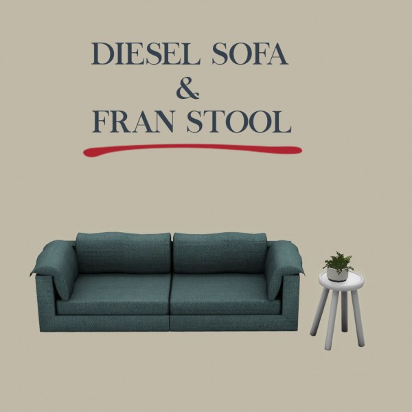  Leo 4 Sims: Diesel Sofa and Fran Stool Table