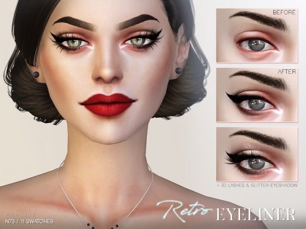  The Sims Resource: Retro Eyeliner N73 by Pralinesims
