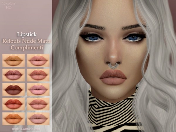  The Sims Resource: Lipstick Relouis Nude Matte Complimenti by ANGISSI