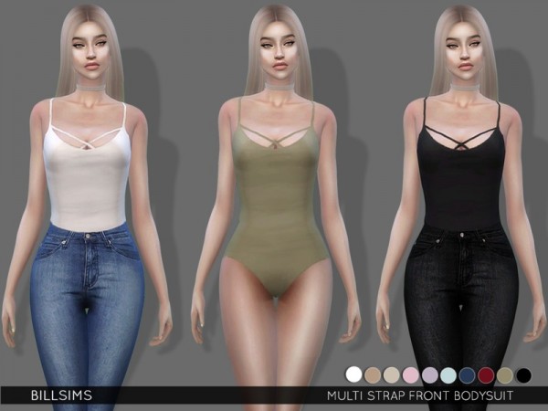  The Sims Resource: Multi Strap Front Bodysuit by BillSims