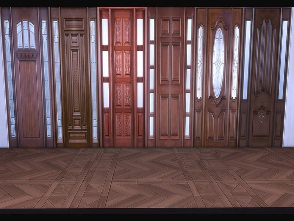  The Sims Resource: Wood and Glass Panel Set 2 by Ineliz