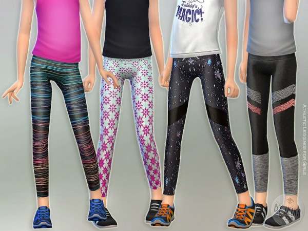  The Sims Resource: Athletic Leggings for Girls by lillka