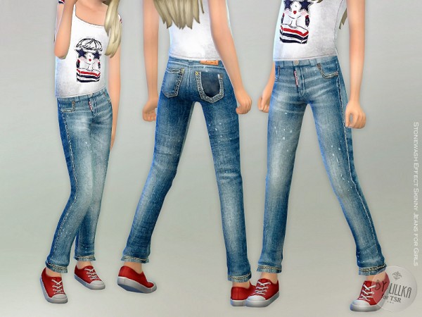  The Sims Resource: Stonewash Effect Skinny Jeans by lillka