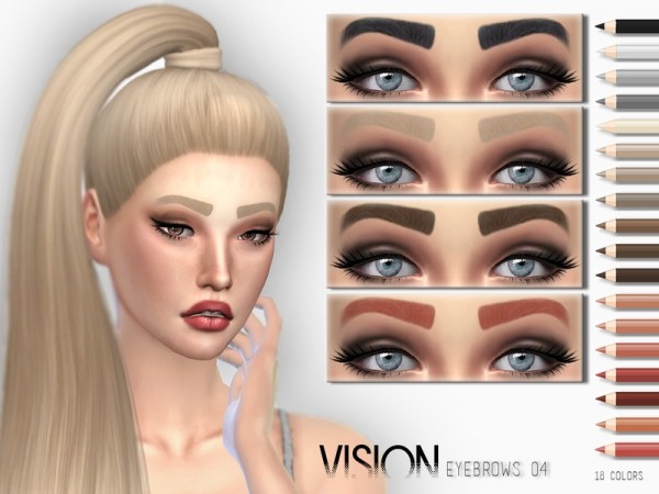  The Sims Resource: Vision Eyebrows V04 by .Torque