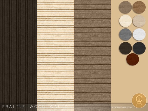  The Sims Resource: Wood Walls by Pralinesims