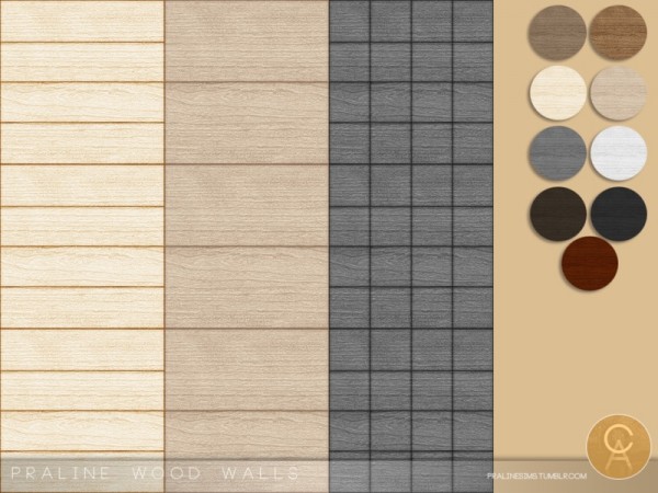  The Sims Resource: Wood Walls by Pralinesims