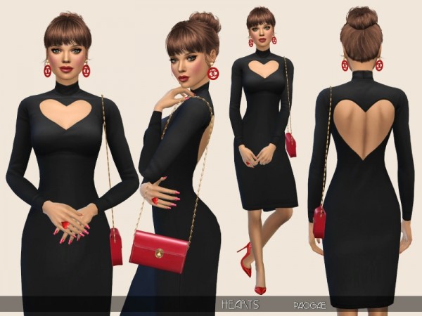  The Sims Resource: Hearts dress by Paogae
