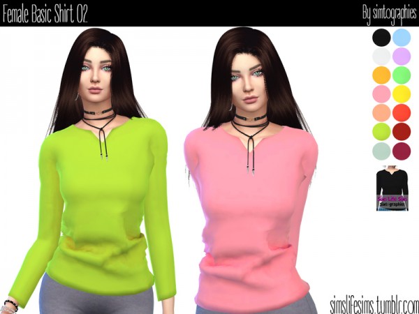  The Sims Resource: Basic Shirt 02 by simtographies