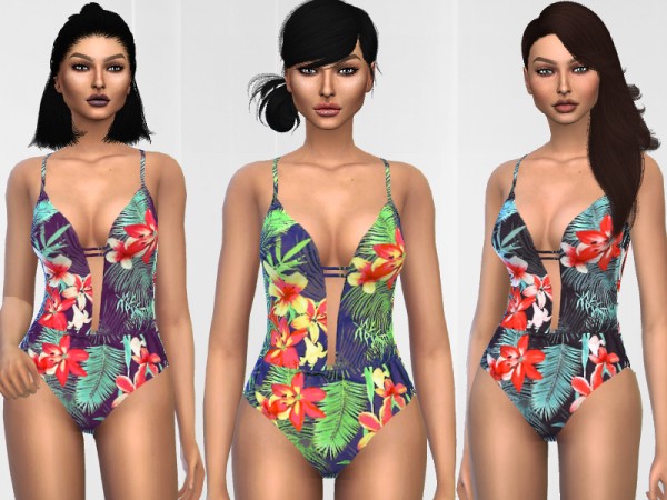  The Sims Resource: Floral Swimsuit by Puresim