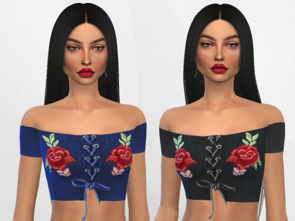  The Sims Resource: Lace Up Top by Puresim