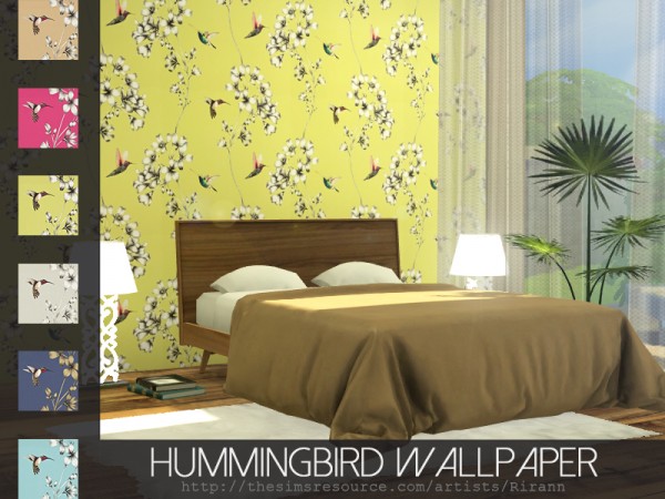  The Sims Resource: Hummingbird Wallpaper by Rirann