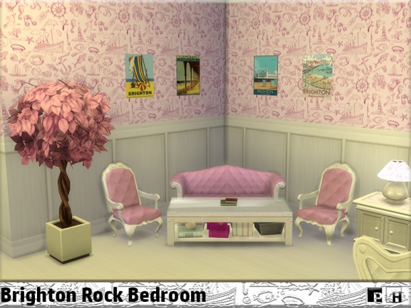  The Sims Resource: Brighton Rock Bedroom by Pinkfizzzzz