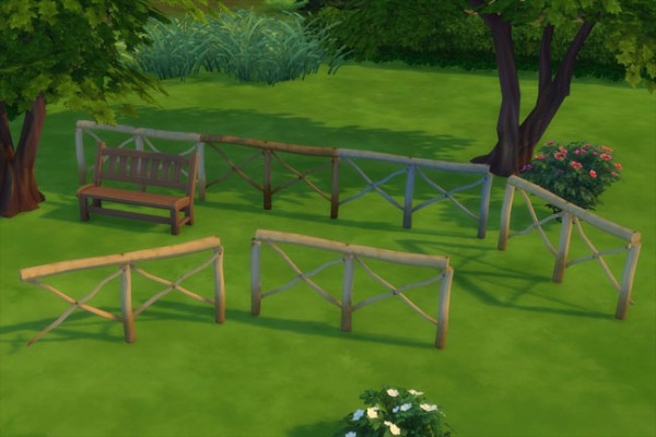 Blackys Sims 4 Zoo: Deco Fence Rural 1 by mammut • Sims 4 Downloads