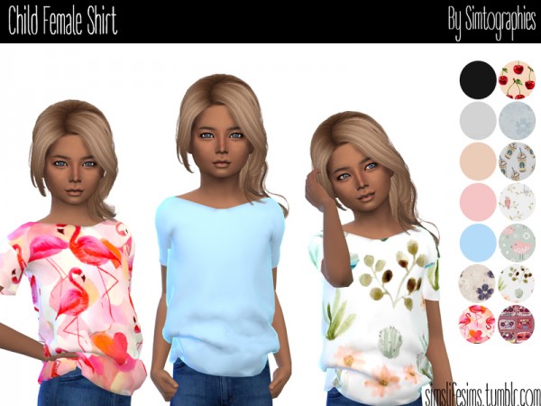  The Sims Resource: Child Female Shirt by  simtographies
