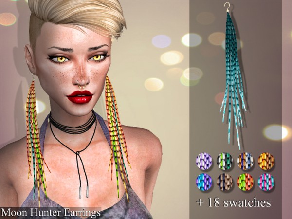  The Sims Resource: Moon Hunter Earrings by Genius666