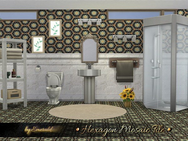  The Sims Resource: Hexagon Mosaic Tile by emerald