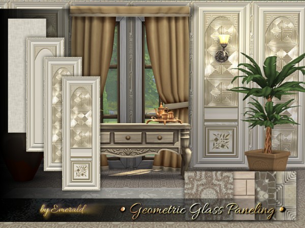 The Sims Resource: Geometric Glass Paneling by emerald