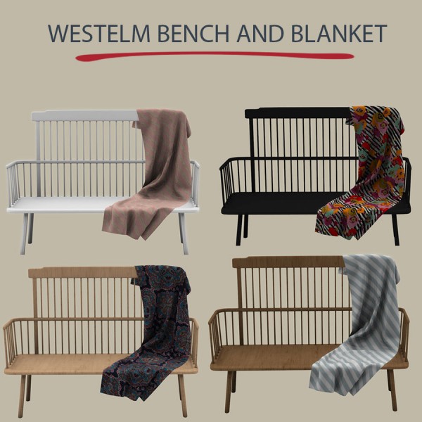  Leo 4 Sims: Westelm Bench and Blanket