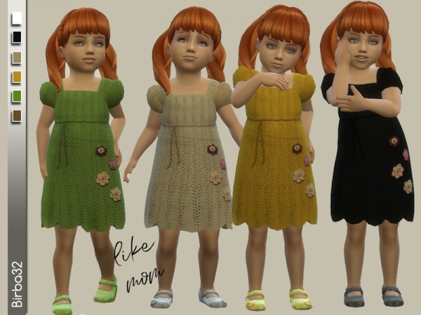  The Sims Resource: Like mom   Crochet dress by Birba32
