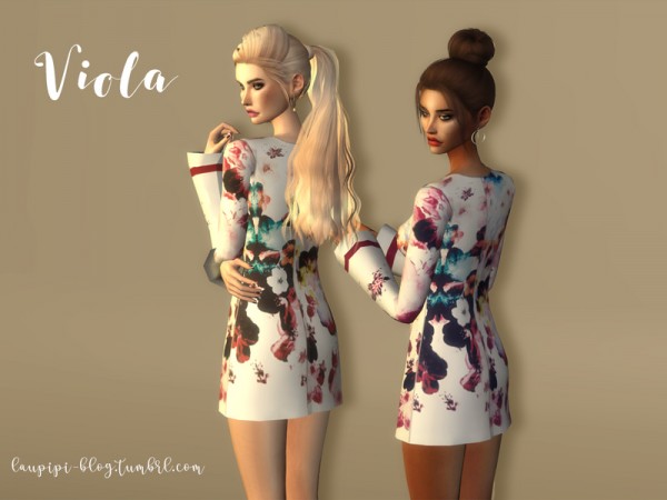  The Sims Resource: Viola dress by Laupipi