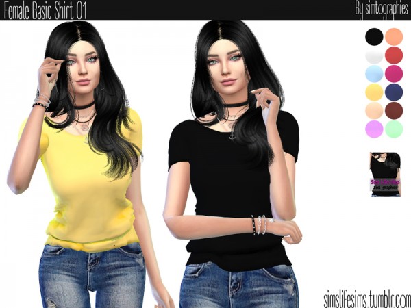  The Sims Resource: Basic Shirt 01 by simtographies