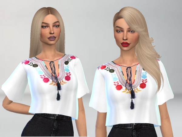  The Sims Resource: Embroidered Top by Puresim