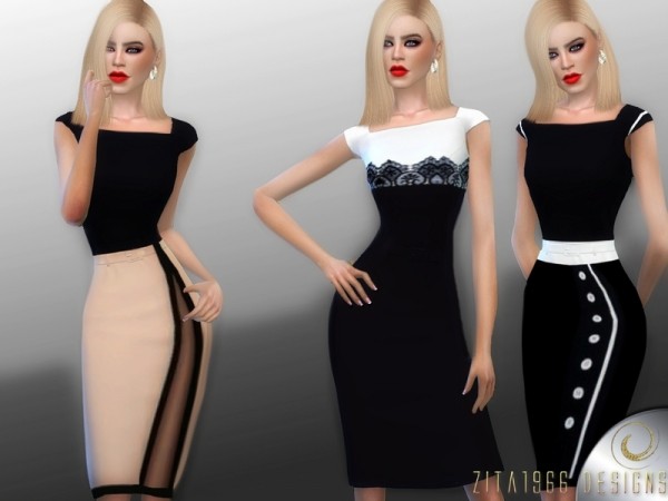  The Sims Resource: Black Zoosh dress by ZitaRossouw