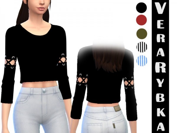  The Sims Resource: Sweater with eyelets by Vera Rybka