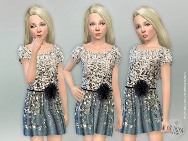  The Sims Resource: Sabine Sequin Dress by lillka
