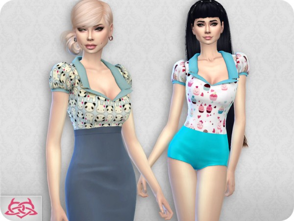  The Sims Resource: Matilde blouse recolored 4 by Colores Urbanos