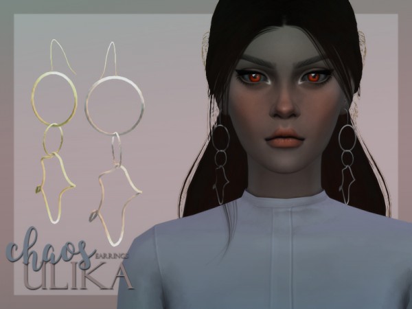  The Sims Resource: Chaos earrings by UliKa