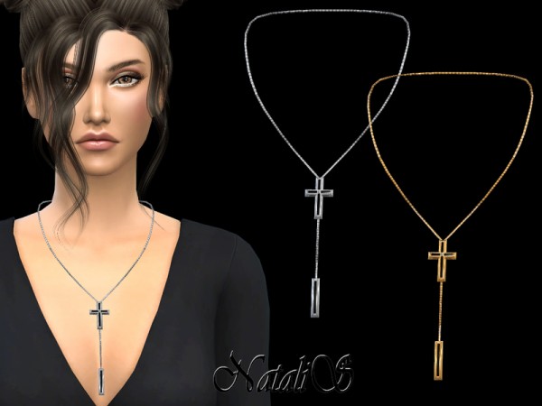  The Sims Resource: Cross Lariat Necklace by NataliS