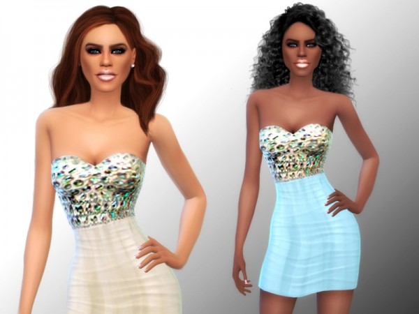  The Sims Resource: Bling Cocktail Mini dress by ZitaRossouw