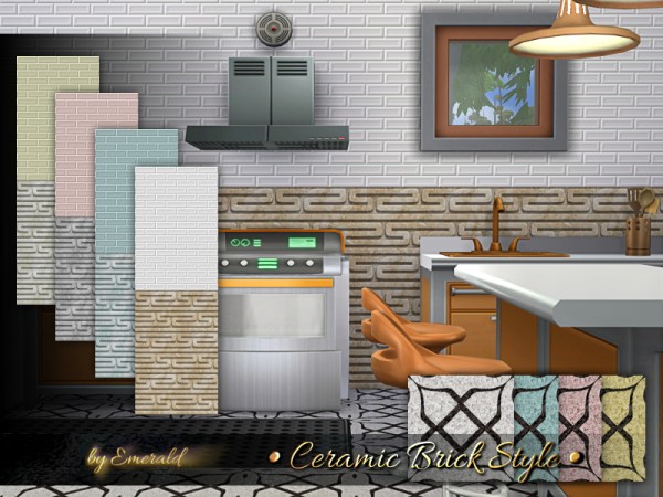  The Sims Resource: Ceramic Brick Style by emerald